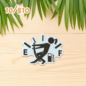 Funny Empty Gas Tank Gauge Sticker – Approx. 2 1/2”